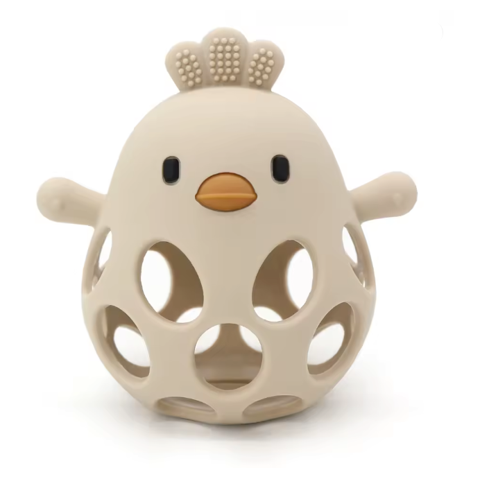 Silicone Baby Teether Rattle – Montessori Grip Toy for Teething & Sensory Play