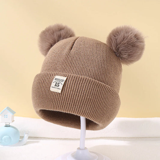Baby Knit Pom Pom Beanie – Soft Winter Hat for Babies & Toddlers 0-3Y
