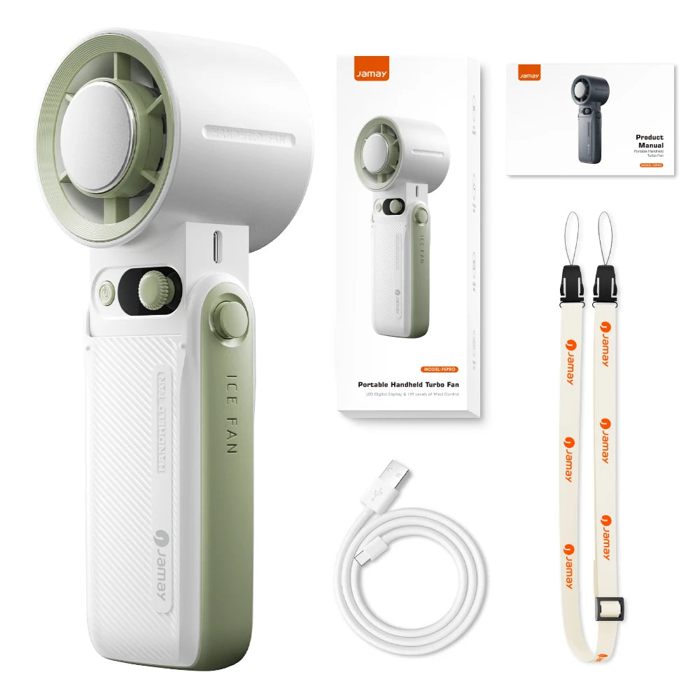 Portable Turbo Handheld Fan | Adjustable Strong Wind with LED Display (8000mAh)