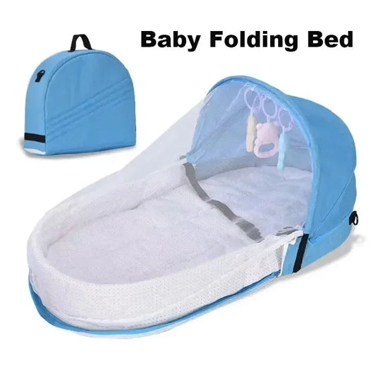 Foldable Portable Baby Travel Crib | Newborn Mosquito Net Bed with Canopy