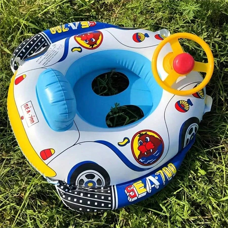 Inflatable Baby Pool Float Seat – Steering Wheel Swim Ring