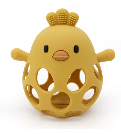 Silicone Baby Teether Rattle – Montessori Grip Toy for Teething & Sensory Play