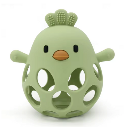 Silicone Baby Teether Rattle – Montessori Grip Toy for Teething & Sensory Play