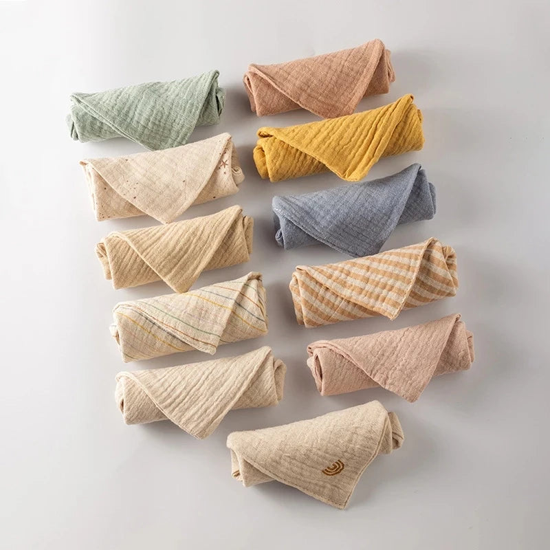5-Pack Soft Cotton Baby Muslin Washcloths | Gentle Gauze Towels