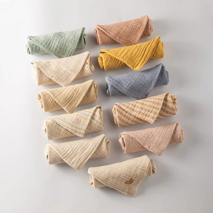 5-Pack Soft Cotton Baby Muslin Washcloths | Gentle Gauze Towels