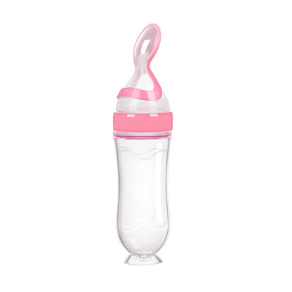 Silicone Baby Feeding Spoon Bottle | Squeeze Dispenser for Purees and First Foods