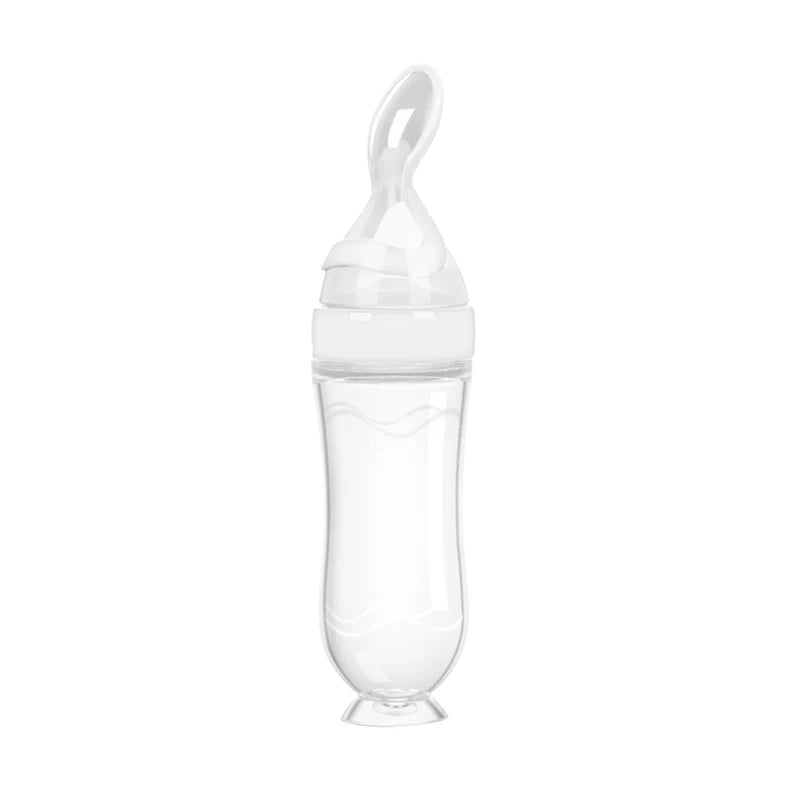Silicone Baby Feeding Spoon Bottle | Squeeze Dispenser for Purees and First Foods