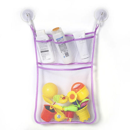 Baby Bath Toy Storage Mesh Bag – Suction Cup Bathroom Organizer