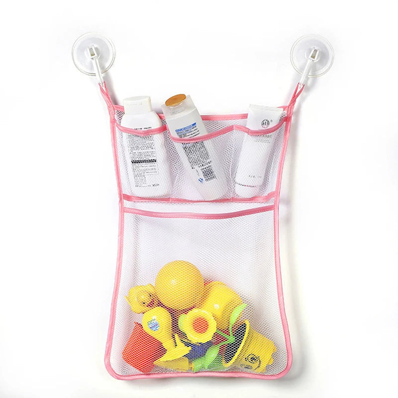 Baby Bath Toy Storage Mesh Bag – Suction Cup Bathroom Organizer