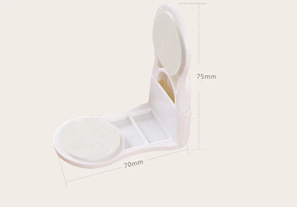 White baby safety drawer lock open with product dimensions 70mm by 75mm displayed.
