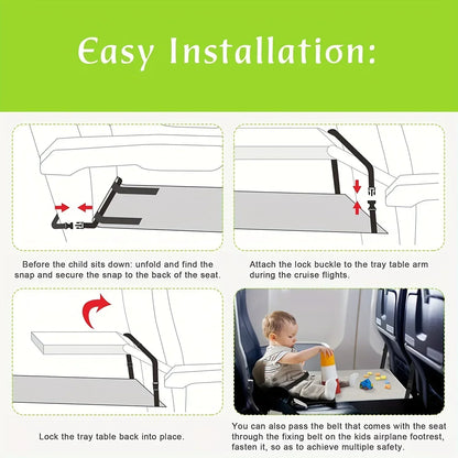 Installation guide for kids airplane foot hammock with toddler playing.