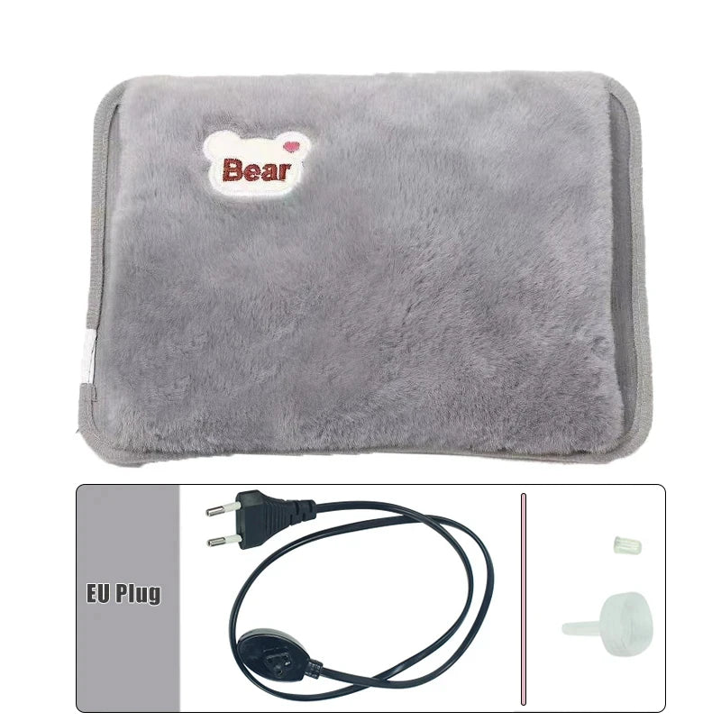 Plush Electric Hot Water Bag | Rechargeable Cozy Heating Pad (EU Plug)