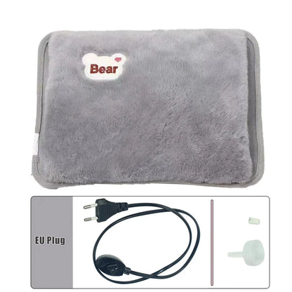 Plush Electric Hot Water Bag | Rechargeable Cozy Heating Pad (EU Plug)