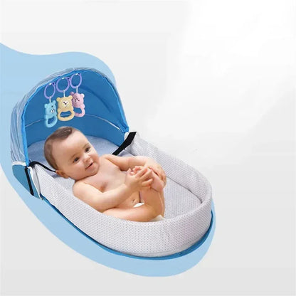 Foldable Portable Baby Travel Crib | Newborn Mosquito Net Bed with Canopy