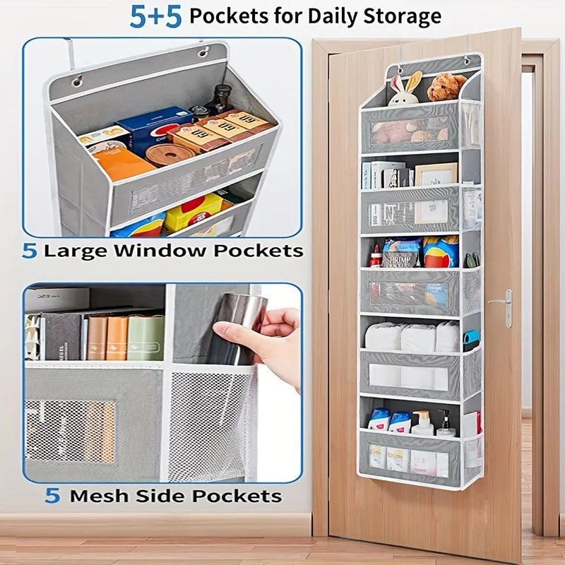 5-Shelf Over-the-Door Hanging Organizer – Large Capacity Storage Rack