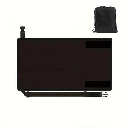 Solid Black kids airplane foot hammock with adjustable straps and included black storage bag.