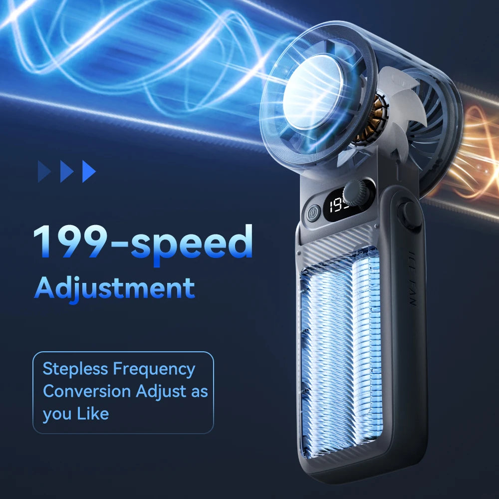 Portable Turbo Handheld Fan | Adjustable Strong Wind with LED Display (8000mAh)