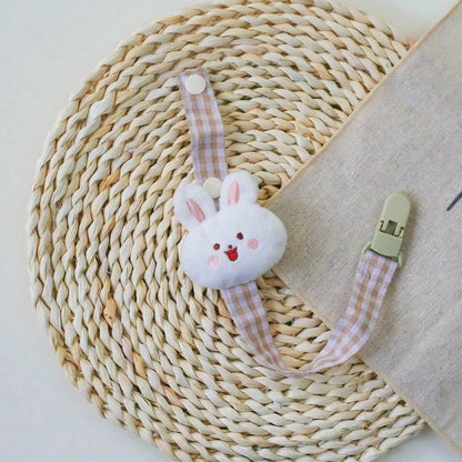 Bear Pacifier Clip – Soft Cotton Soother Holder for Babies