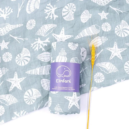 100% Cotton Muslin Swaddle Blanket | 2-Layer Baby Wrap for Newborns