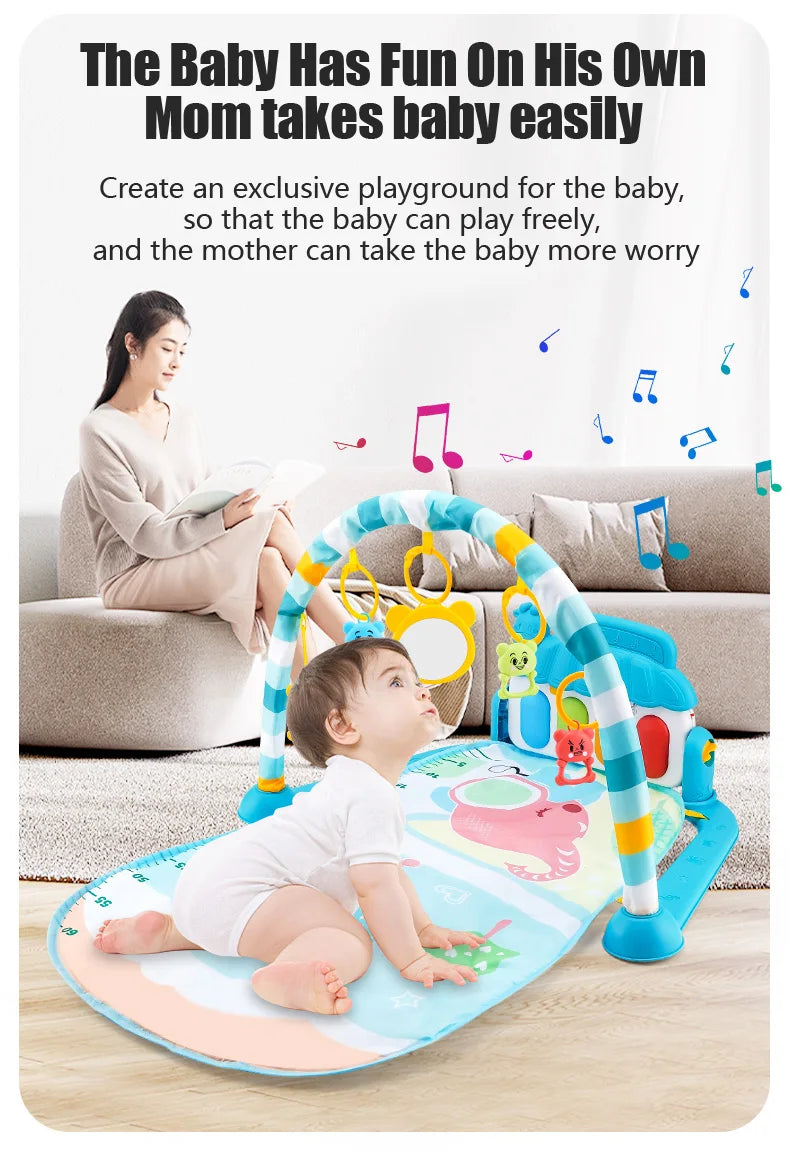 Baby Piano Play Gym Mat | Musical Activity Center for Tummy Time and Crawling