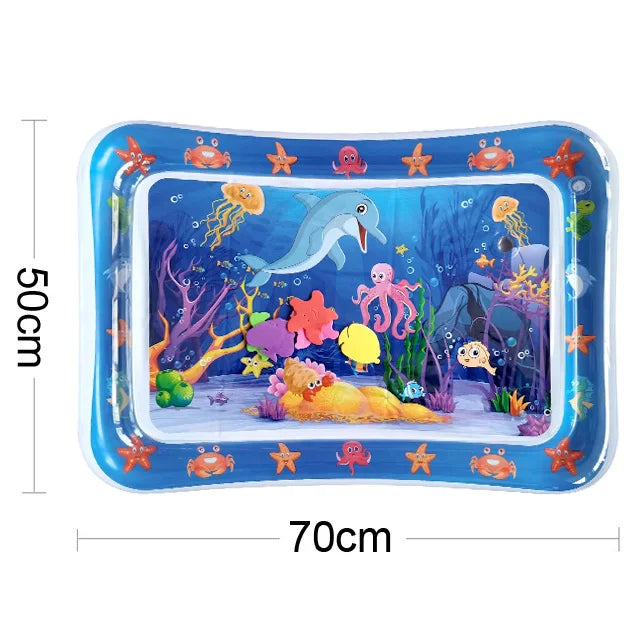 Sea Life Mat 3 variant blue baby water play mat with dolphin and octopus, 70x50 cm.