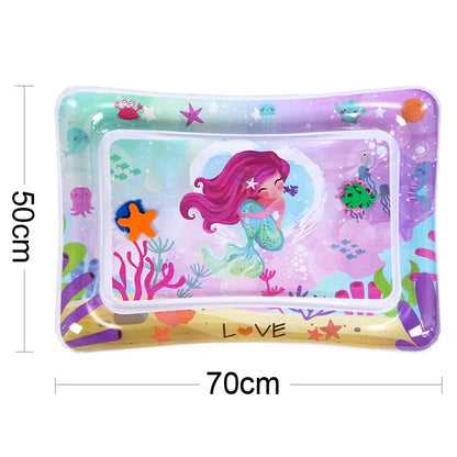 Sea Life Mat 5 baby water play mat with mermaid and pastel underwater theme, 70x50cm.