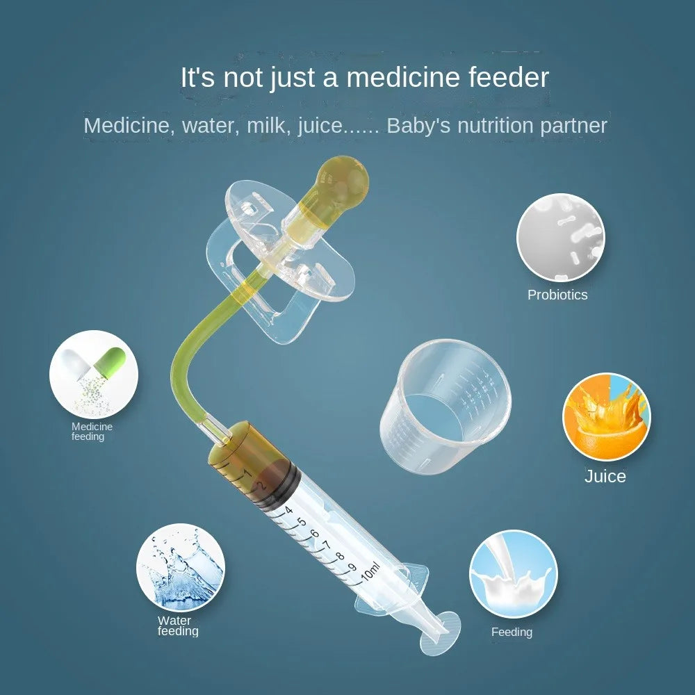 Baby Medicine Pacifier Dispenser | Oral Syringe Dropper Feeder for Easy Dosing