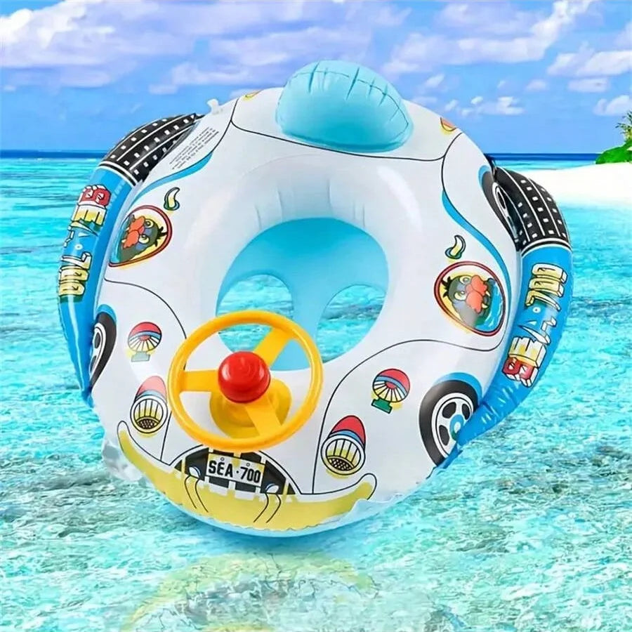 Inflatable Baby Pool Float Seat – Steering Wheel Swim Ring