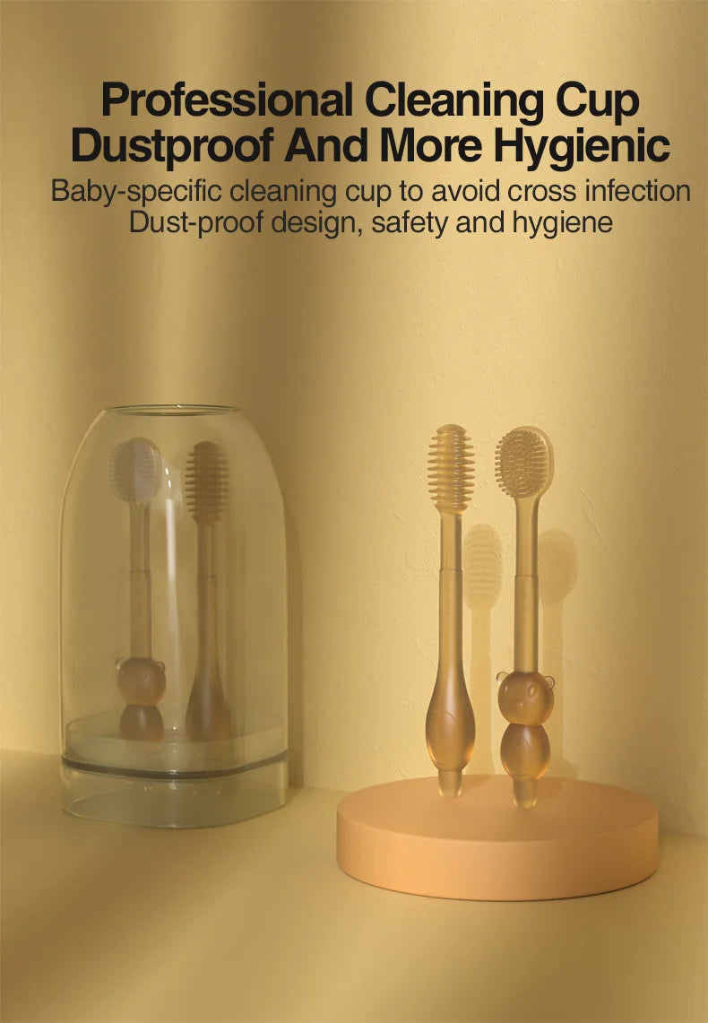 Baby Silicone Tongue Brush Set | Gentle Oral Care Toothbrush with Protective Case