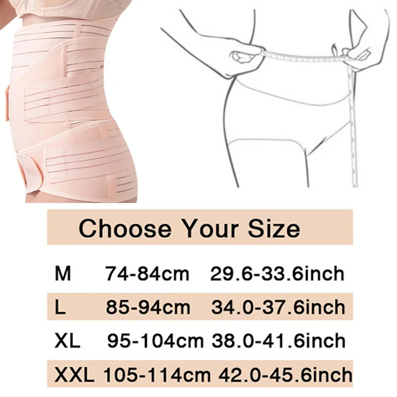 3 in 1 Postpartum Belly Band Wrap | Waist and Pelvic Support Recovery Belt