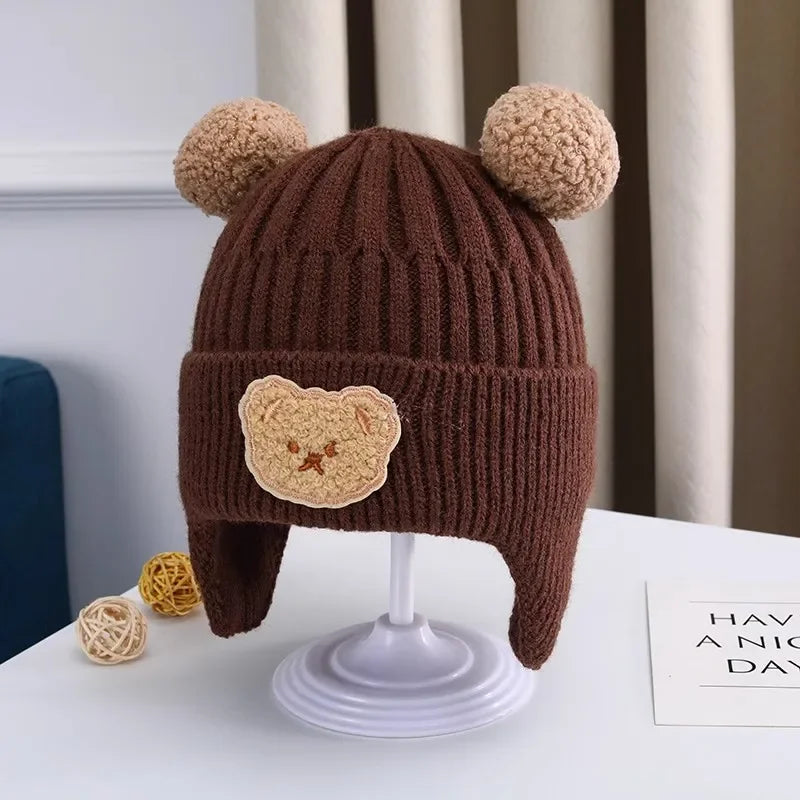 Knitted Baby Winter Hat with Bear Ears | Warm Cozy Beanie for Toddlers