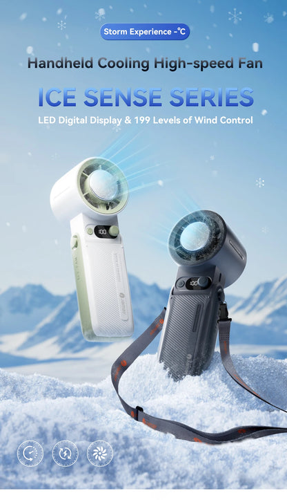 Portable Turbo Handheld Fan | Adjustable Strong Wind with LED Display (8000mAh)