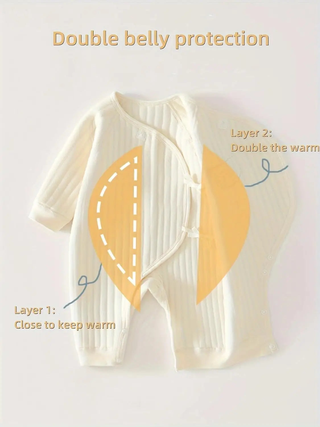 Somenie Boys Girls Bodysuit Newborn Winter Onesie Clothes Cotton Toddler Home Wear  0-6M Thickened Spring and Autumn Clothing