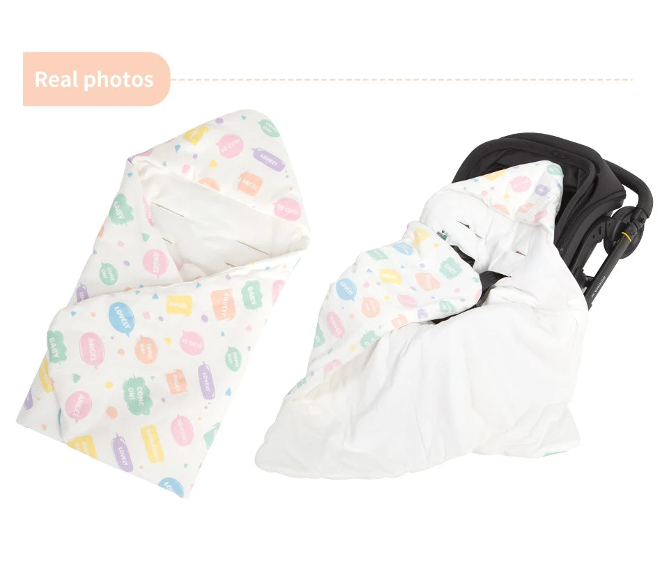 Hooded Baby Wrap Blanket for Newborns | Warm Swaddle for Car Seat and Stroller