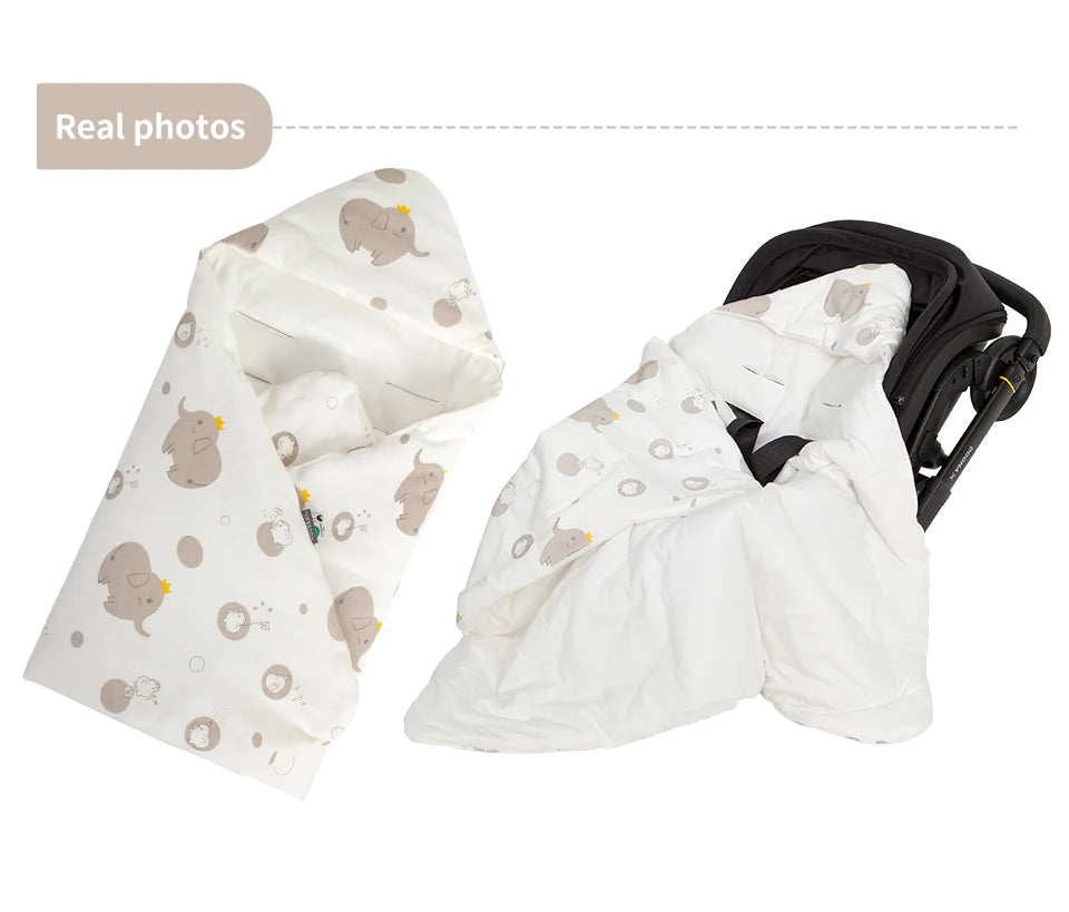 Hooded Baby Wrap Blanket for Newborns | Warm Swaddle for Car Seat and Stroller