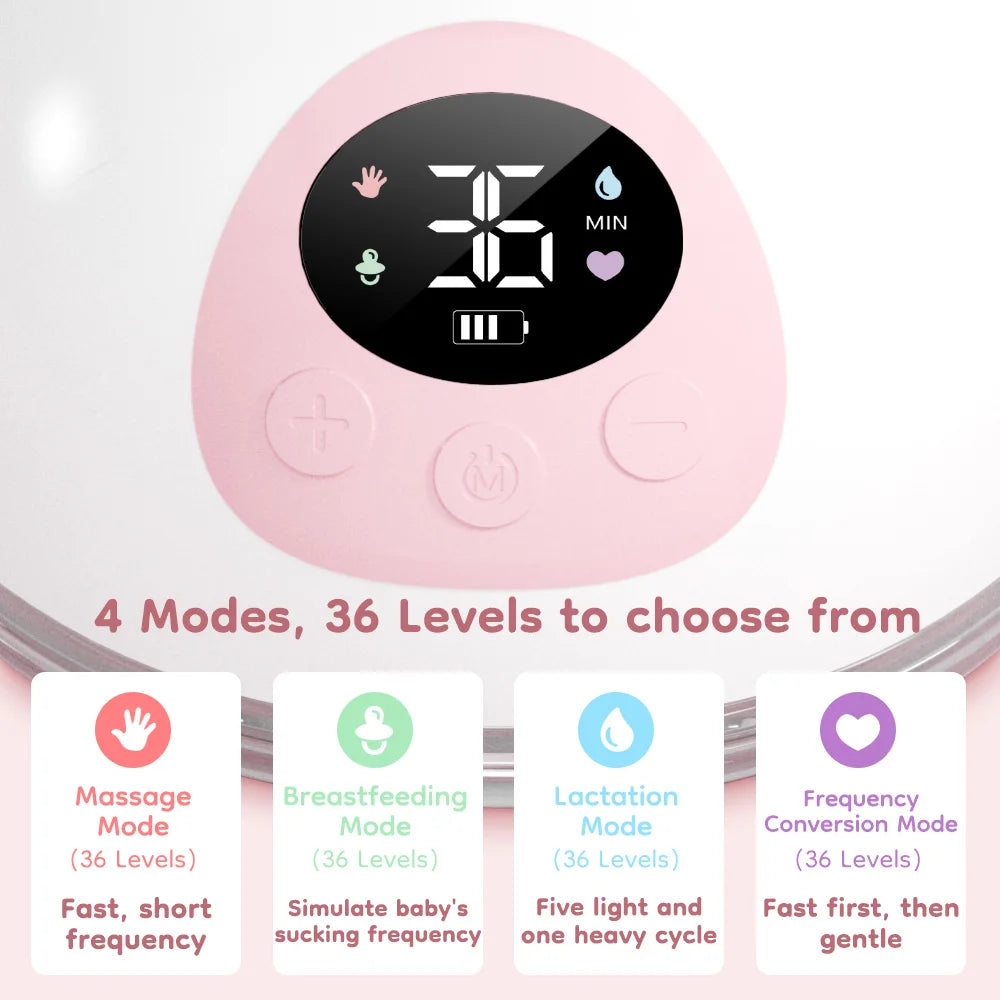 MAMIJOY EB50 Wearable Electric Breast Pump 4 Modes 36 Suction Levels Silent Hands Free Gift Dust-proof＆Travel bag＆19/24mm Flange