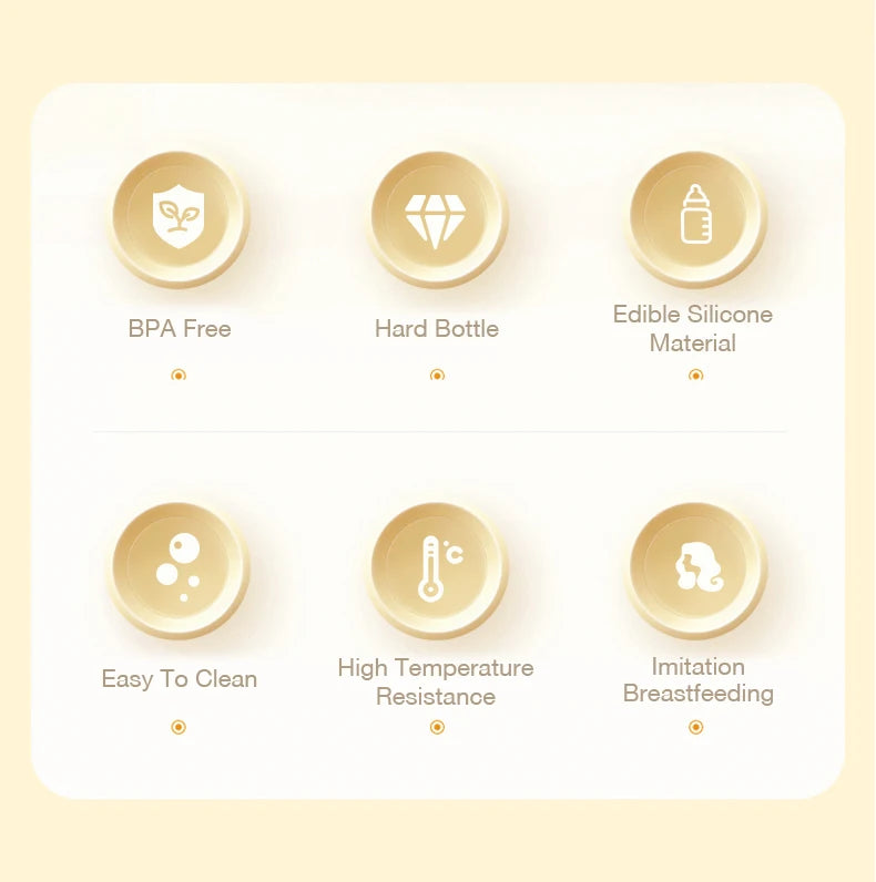 Baby Bottle with Gravity Ball and Handles | Wide Mouth Anti Spill Feeding Bottle