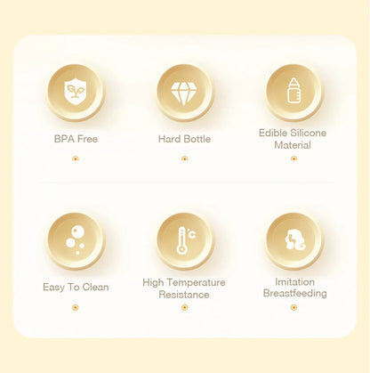 Baby Bottle with Gravity Ball and Handles | Wide Mouth Anti Spill Feeding Bottle