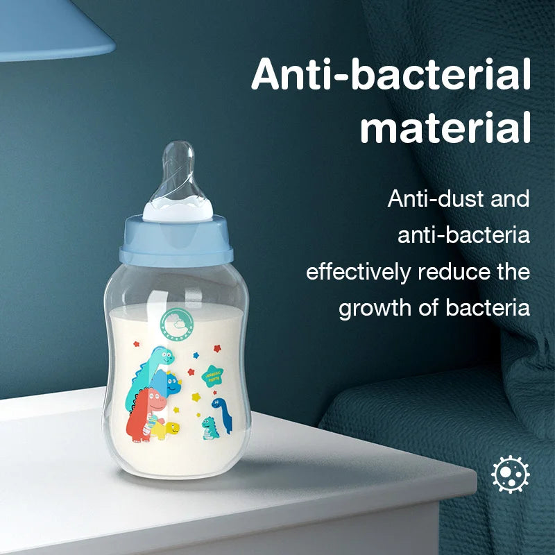 Baby Bottle with Gravity Ball and Handles | Wide Mouth Anti Spill Feeding Bottle