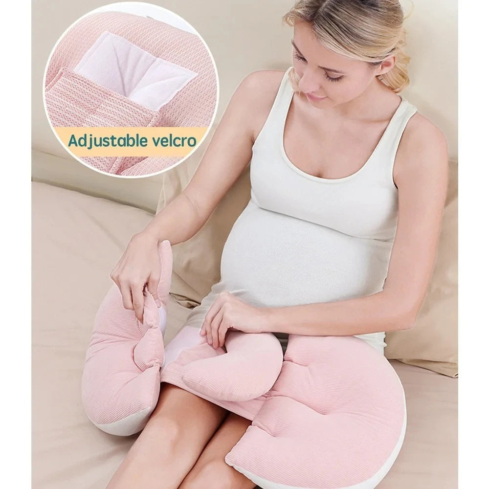 Pregnancy Pillow with 1pc Free An Auxiliary Pillow Cotton Waist Support Pillow for Pregnant Women Sleeping Body Pillow