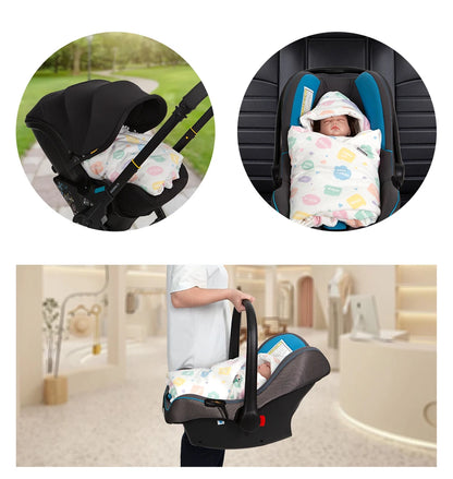 Hooded Baby Wrap Blanket for Newborns | Warm Swaddle for Car Seat and Stroller
