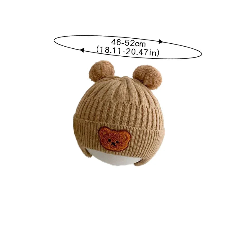 Knitted Baby Winter Hat with Bear Ears | Warm Cozy Beanie for Toddlers