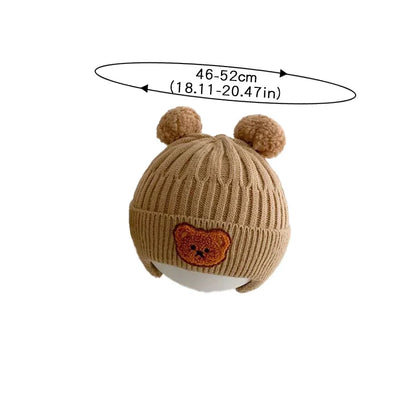 Knitted Baby Winter Hat with Bear Ears | Warm Cozy Beanie for Toddlers