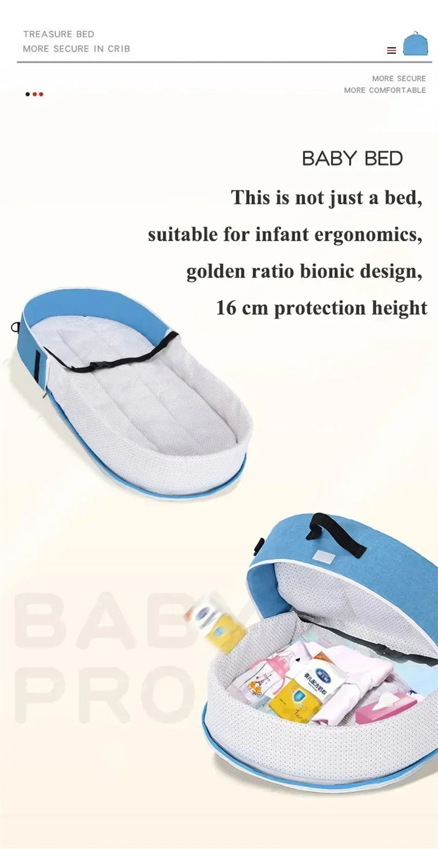 Foldable Portable Baby Travel Crib | Newborn Mosquito Net Bed with Canopy