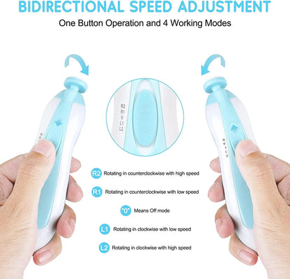 Electric Baby Nail Trimmer with LED Light | Quiet Safe Nail Care Set