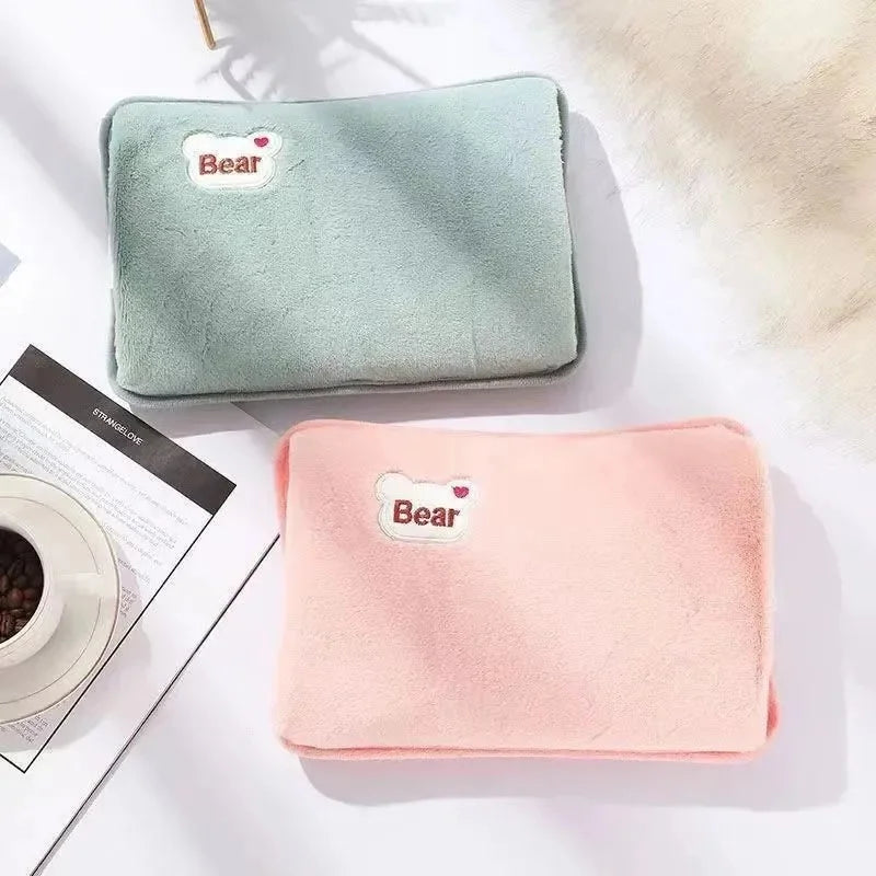 European standard plug winter warm handbag hot water bag, reusable plush electric water bag, charging heating water bag