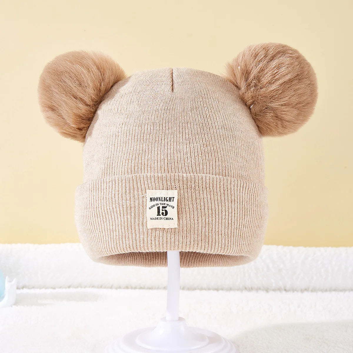 Baby Knit Pom Pom Beanie – Soft Winter Hat for Babies & Toddlers 0-3Y