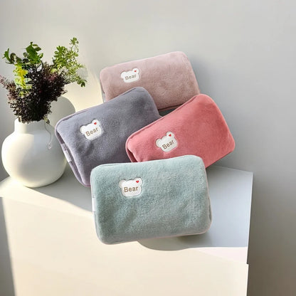 European standard plug winter warm handbag hot water bag, reusable plush electric water bag, charging heating water bag