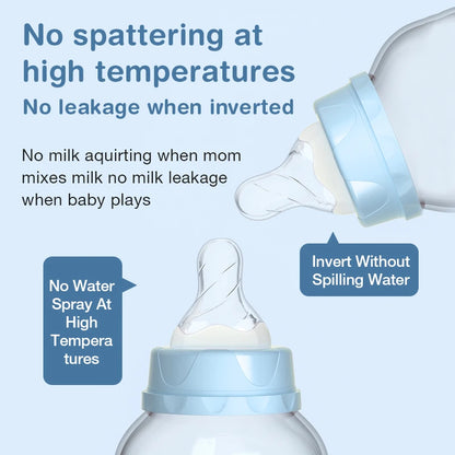 Baby Bottle with Gravity Ball and Handles | Wide Mouth Anti Spill Feeding Bottle