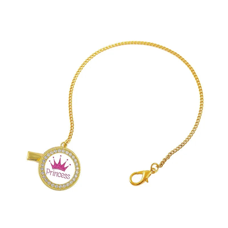 Crown Pacifier Clip Chain | Luxury Silicone Soother Holder (BPA Free)